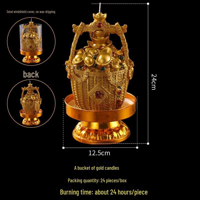 Handun 13cm Fortune Lotus Windproof Candle
