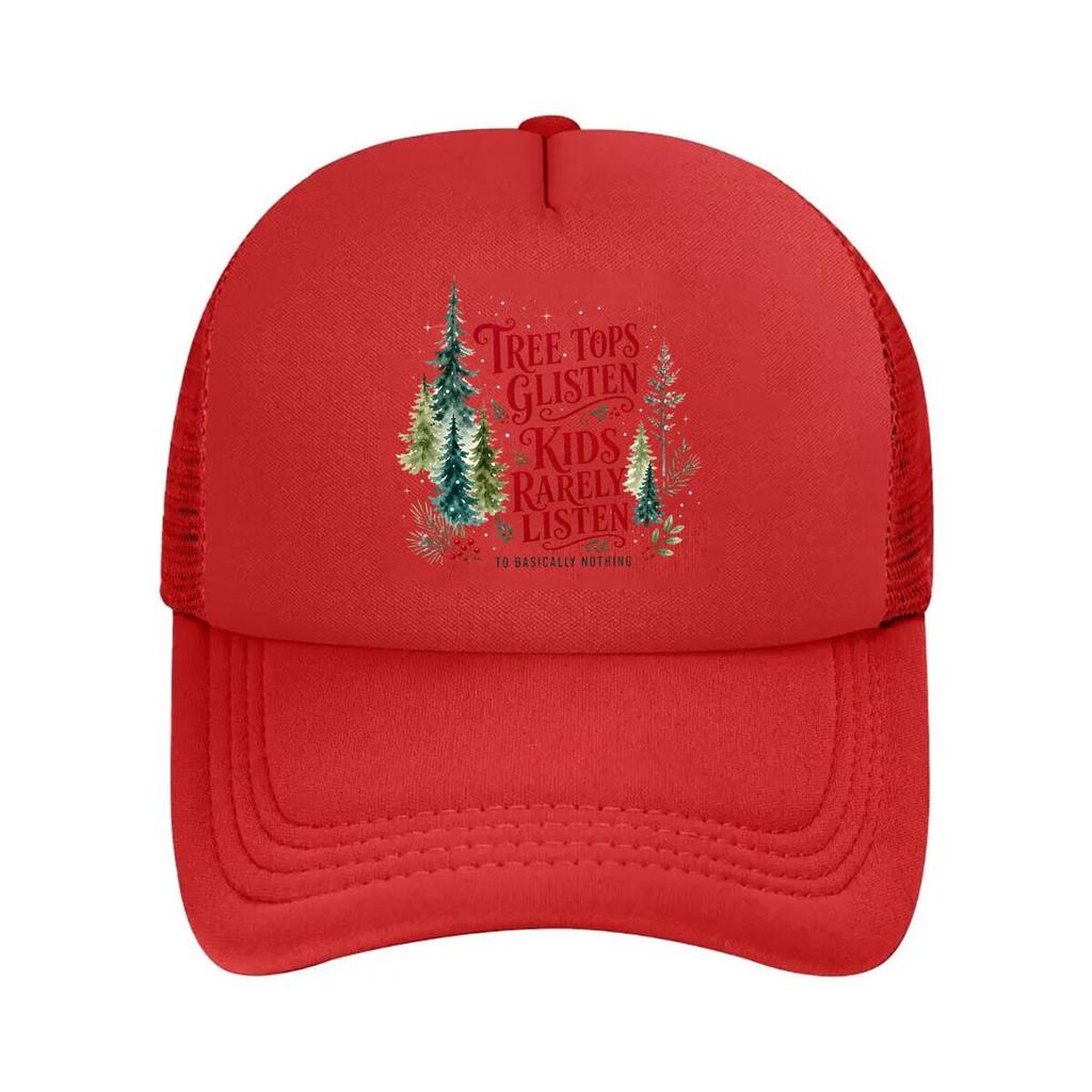 Humorous Watercolor Holiday Forest Q  Mesh Baseball Cap Hip Hop