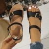 Fashion Women's Sandals Buckle Design Wedge Platform Sandals Woman Ankle Strap Thick Bottom Sandles Women Summer Non Slip Rome Sandalias