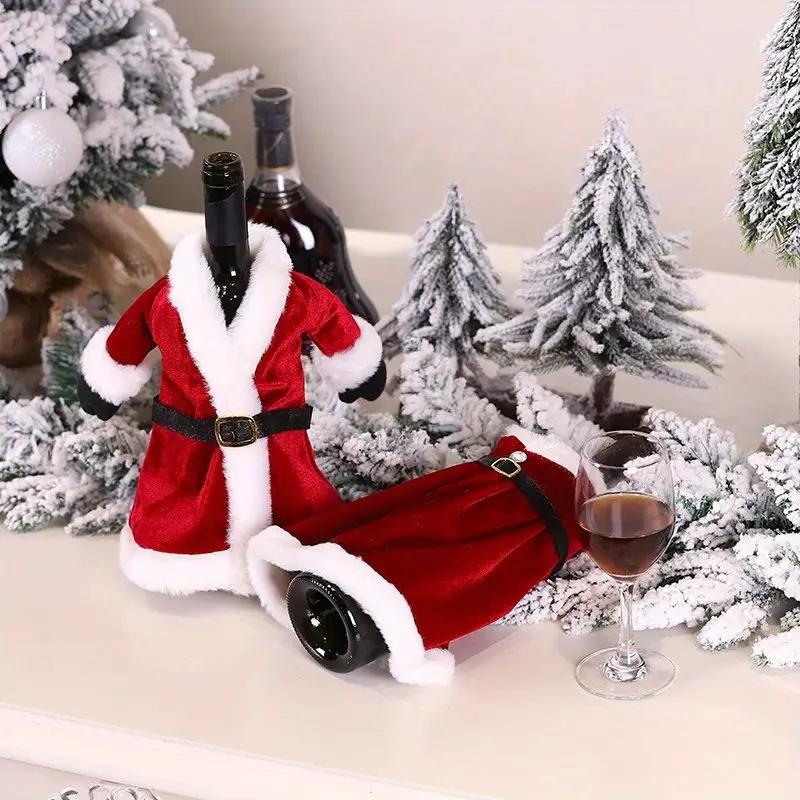 Christmas Wine Bottle Covers Creative Festive Decoration Dress Style Cover Set for Holiday Party Table Home Decor Kitchen Gift