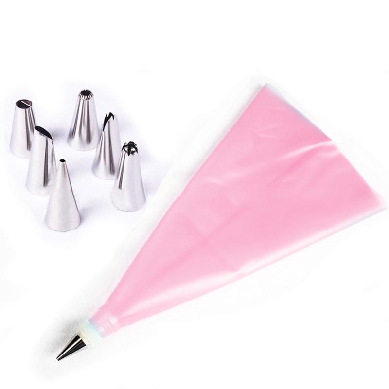 

8/26/100Pcs/Set Silicone Pastry Bag Tips Kitchen Cake Icing Piping Cream Cake Decorating Tools Reusable Pastry Bag+24 Nozzle Set