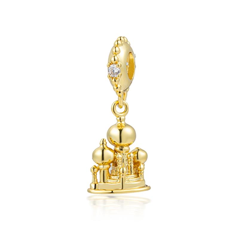 Perline Charm Oro Scintillante Pendenti Originali Europei Snake Fit Bracciale in Rame Collana Perline Per Gioielli Fai da Te Regalo Donna