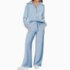 Lässiges Swear Set für Damen für Frühling/Herbst, Reißverschluss Langarm-Sweatshirt und Weitbeinige Hose 2-teiliges Set