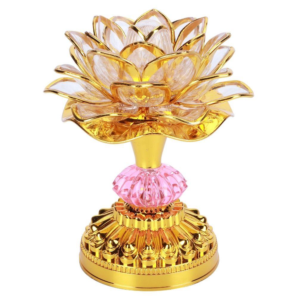 220V Buddhist Lamp LED Night Light Buddha Music Machine Lotus Flower Lamp  Temple