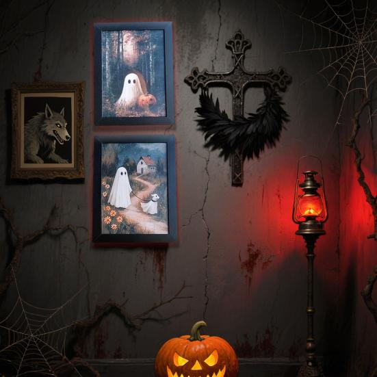 Framed Ghost Picture Ghost Wall Art Decoration Creepy Gothic Picture