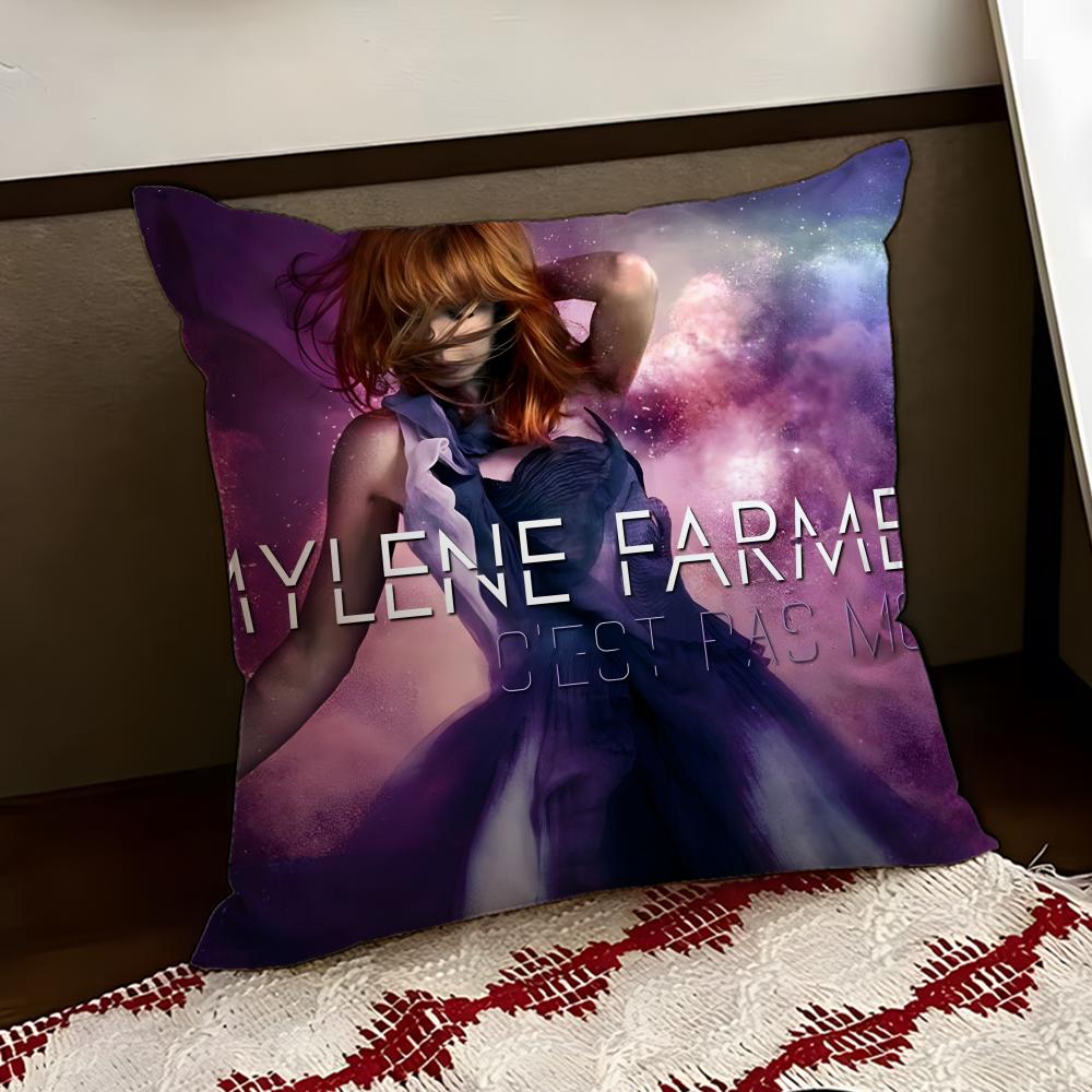 Singer MMylene FFarmer Cushion Cover Reversible Soft Durable Pillow Cover Home Car MultiScene Use for Daily Comfort