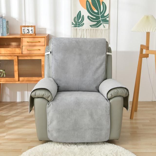 

Водонепроницаемые однотонные чехлы высокого качества, цельный чехол для дивана для домашних животных, четырехсезонный универсальный нескользящий чехол для кресла 61x191cm серый