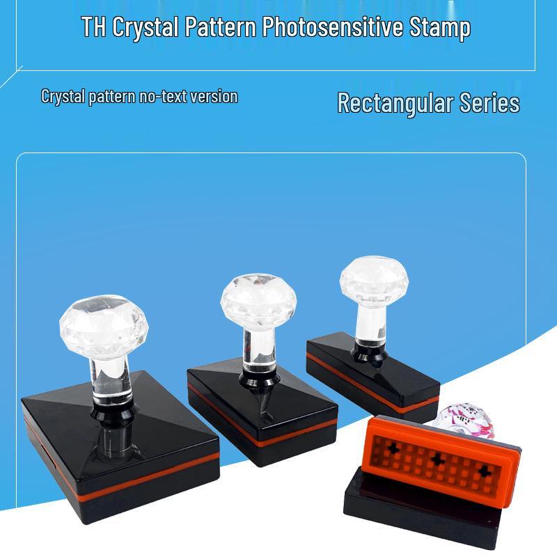 Tianhua TH Rectangular Crystal Handle Photosensitive Stamp with Free Sealing Edge Pad TH Rectangle 10X35 (Complete Set)