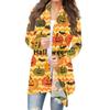 Women's Halloween Print Long Sleeve Front Cardigan Printed Top Lightweight Jacket