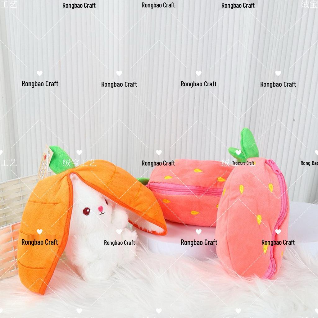 Erdbeer-Hase-Karotten-Plüschtier - Kinderpuppenfigur für Hochzeiten oder Geburtstage