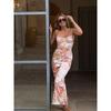Suninheart Sommer Spaghettiträger Blumendruck Partykleider Elegantes Maxi Bodycon Hochzeitsgast Urlaubskleid Neu im Kleid 2024