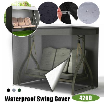 Waterproof 3 Seater Patio Swing Chair Sunscreen Cover 420D Oxford Garden Hammock Protective Cover Durable Gardening Accessories