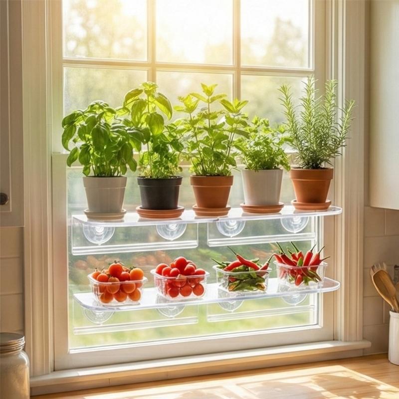 High Transparency Acrylic Plant Rack for Window Gardens Multipurpose Plant Holder Stand For Growing Vegetables