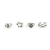 Salircon 4 Pcs/Set Punk Retro Five-Pointed Star Spiral Wide Rings Men Creative Hiphop Thick Finger Rings Sets Steampunk Jewelry