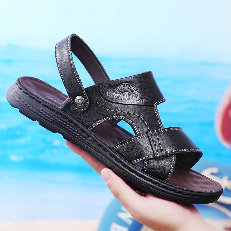 Summer breathable men's shoes 2025 new non-slip soft-soled cool slippers men's casual versatile and dual-purpose outer wear beach shoes