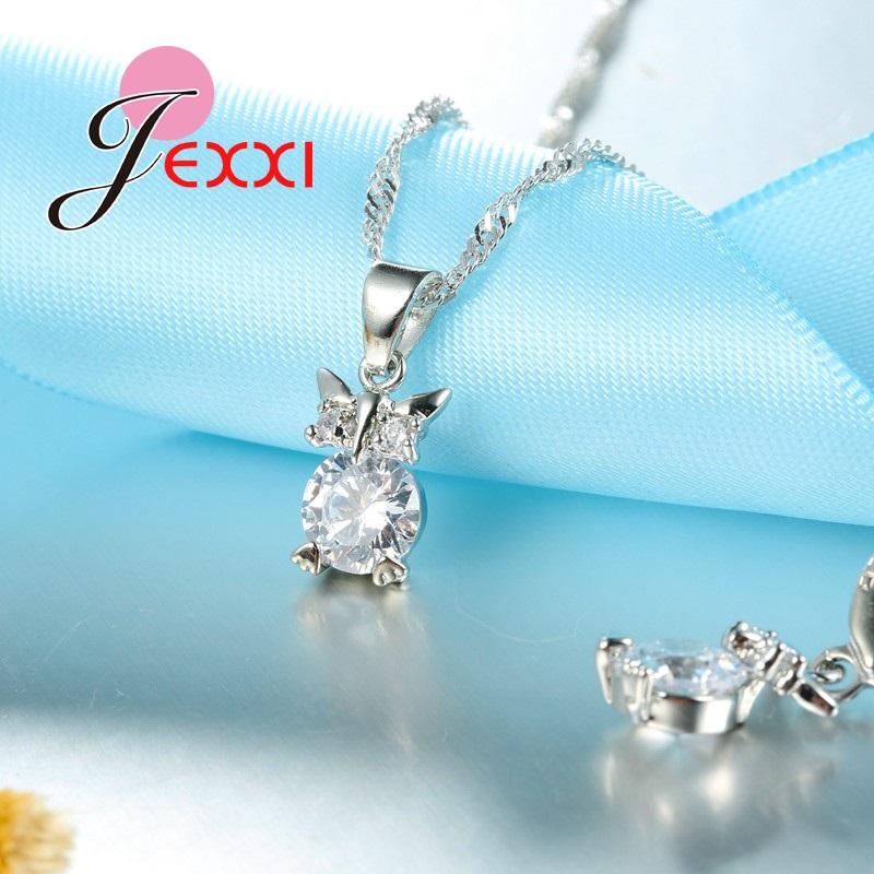 New Arrival Trendy Cute Animals Pendant Necklace Earrings Set With Luxury Austrian Crystal Low Price Women Jewelry