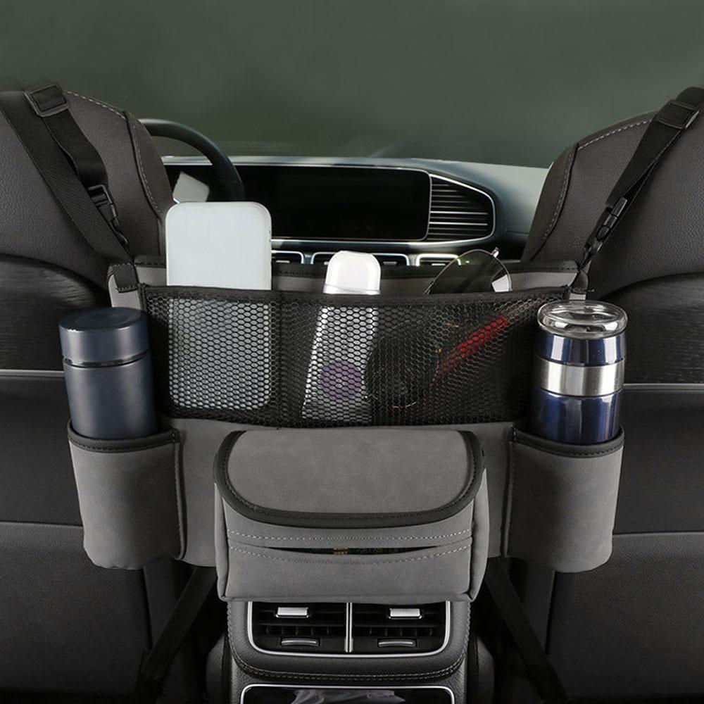1Pc Car Multi-Pockets Seat Organizer Car Storage Bag Tissue Hand Bag Bottle Holder Storage Nets Pocket Car Interior Accessories