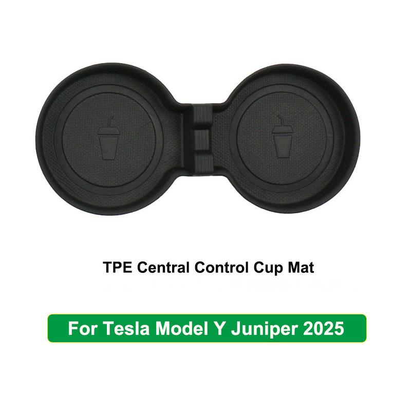 Water Cup Mat for Tesla New Model Y Juniper 2025 Launch Model 3+ Highland 2025 Central Control Cup Mat TPE Waterproof Anti-Slip