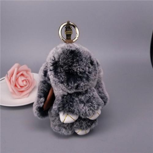 13CM Mini Frost Rabbit Women Cute Plush Fur Pompom Bunny Key Chains On Bags Car Trinket Wedding Party Toys Gift Bag Charm