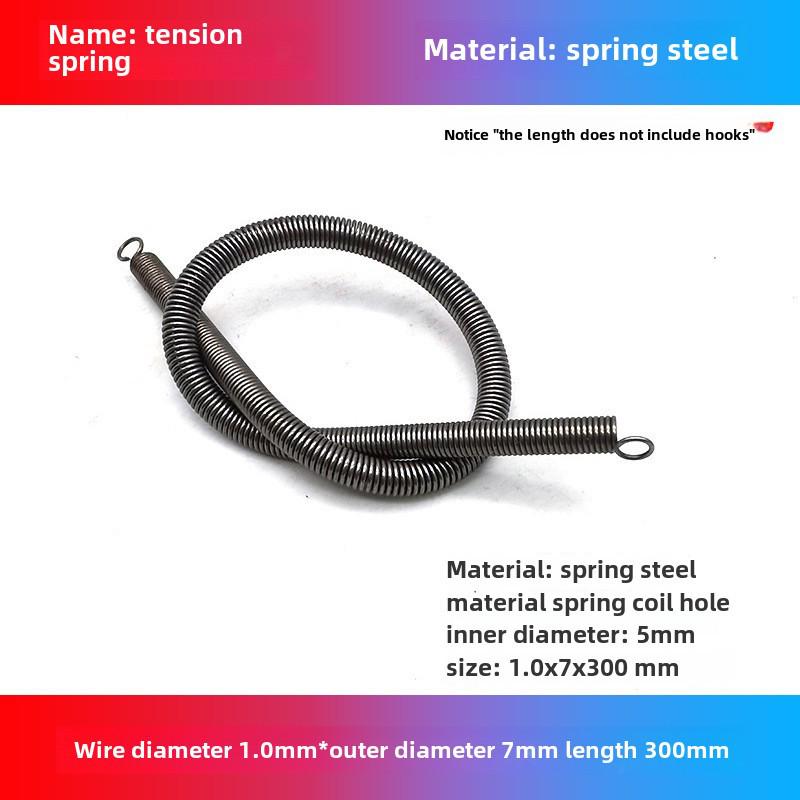 1.0mm Yellow Spring Steel Tension Spring with Hook Clamp for Mop Brake Binding Machine