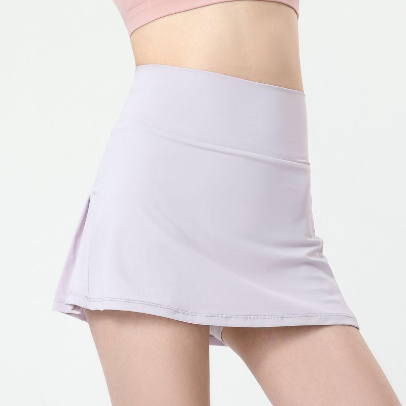 

Спортивные шорты женские летние с высокой талией модная тесьма А-силуэт юбка для йоги фитнеса бега тенниса бадминтона кюлоты Violet S