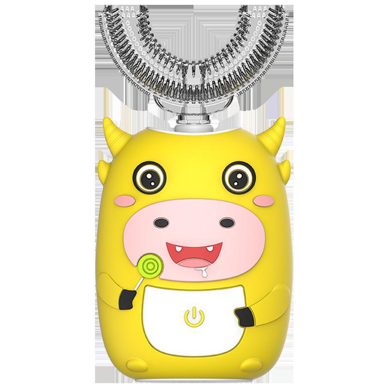 

Детская музыкальная электрическая зубная щетка Sonic U-образной формы — водонепроницаемая и простая в использовании жёлтый