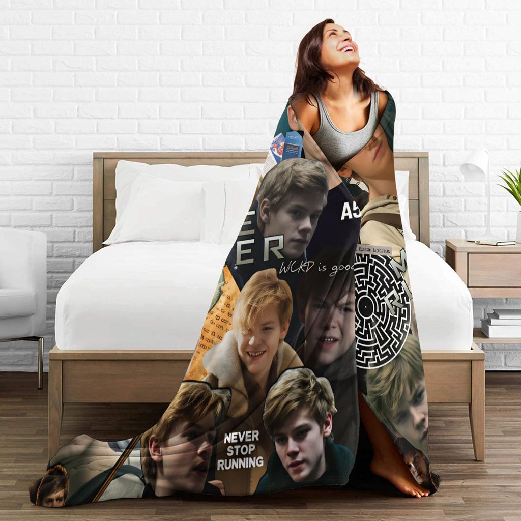 Newt X Thomas Flannel Blanket The Maze Runner  Movie Warm Soft Throw Blanket for Bedroom Picnic Fashion Bedspread Sofa Bed Cover