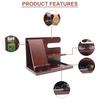 Phone Holder Stable Multifunctional Wooden Phone Organizer Key Wallet Watch Storage Shelf for Bedside Table