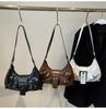 Y2K Retro Plissierte Hobo Schultertasche für Damen Maillard Stil Clutch Handtasche für Reisen Arbeit Einkaufen