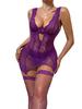 Lace Sheer  Bodysuit With Push Up Steel Ring Lingerie Set Fishnet Stockings And Thong Bodysuits