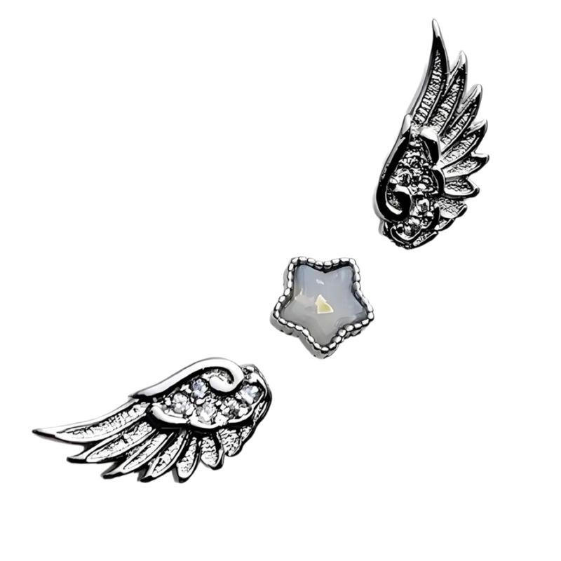 Lightweight Comfortable Star Angel Wing Studs Earrings Stylish Ear Accessories for Daily Wear Travel and Gifting