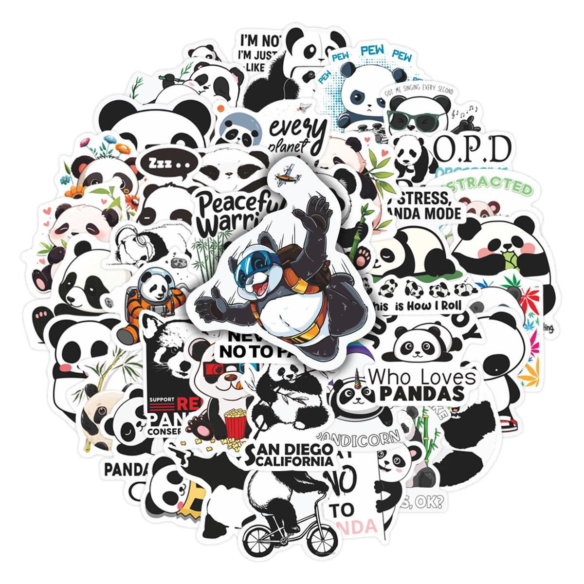 50 Cute Panda Creative Stickers for Diary, Phone Case, Notebook Decoration