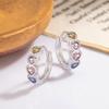 Sweet and Fashionable Multicolor Star and Heart Zircon Ear Clips and Hoops