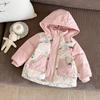 Girls Winter Down Jacket 1-3 Years Old Thick Warm Hooded Outerwear Toddlers 90g Fill 86-90% White Duck