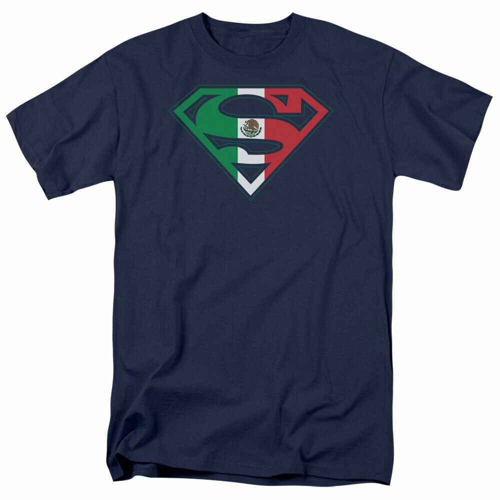 26 Superman Mexico Shield T Shirt Mens Licensed Clark Kent DC Comic Tee Navy Unisex T-Shirt XXXL