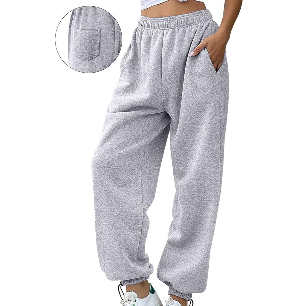 Women's Casual Lined Jogger Sweatpants with Elastic Cuff Long Color