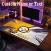 Pittsburgh Steelers Customized Name Text Mouse Pad, Large Desk Mouse Mat Personalized Home Office Present