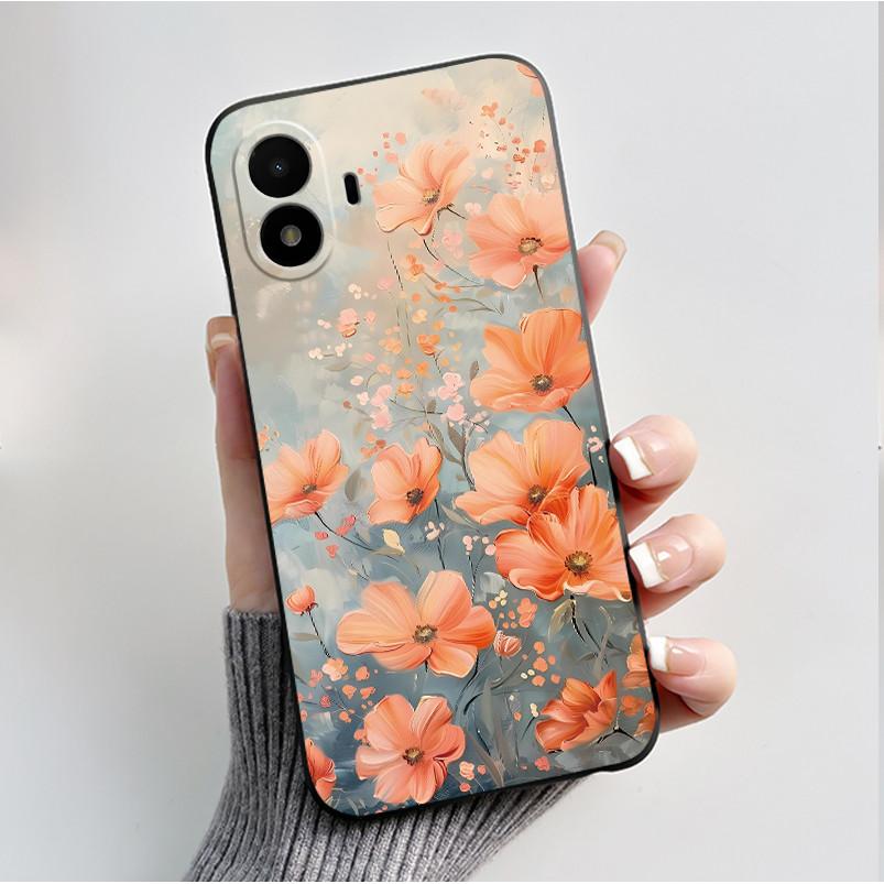 Husă de telefon imprimată pentru TCL K70 SE (T453D) Huse Capă Silicon Moale Negru Carcasă Flori Drăguțe Desene Animate Carcasă Coque