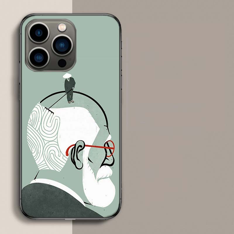 Sigmund Freud Founder of psychoanalysis Phone Case For Apple Iphone 16E 16 17 Pro Max Air 15 Pro 14 Plus 12 13 Mini Cove