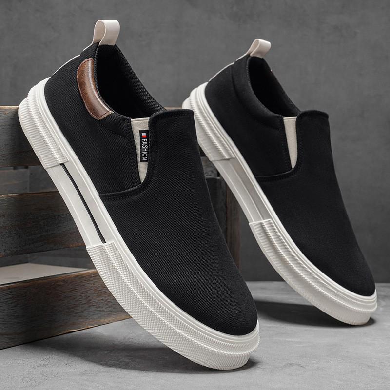 Mens Canvas Slip-On Loafers Casual Comfort Shoes Daily Wear