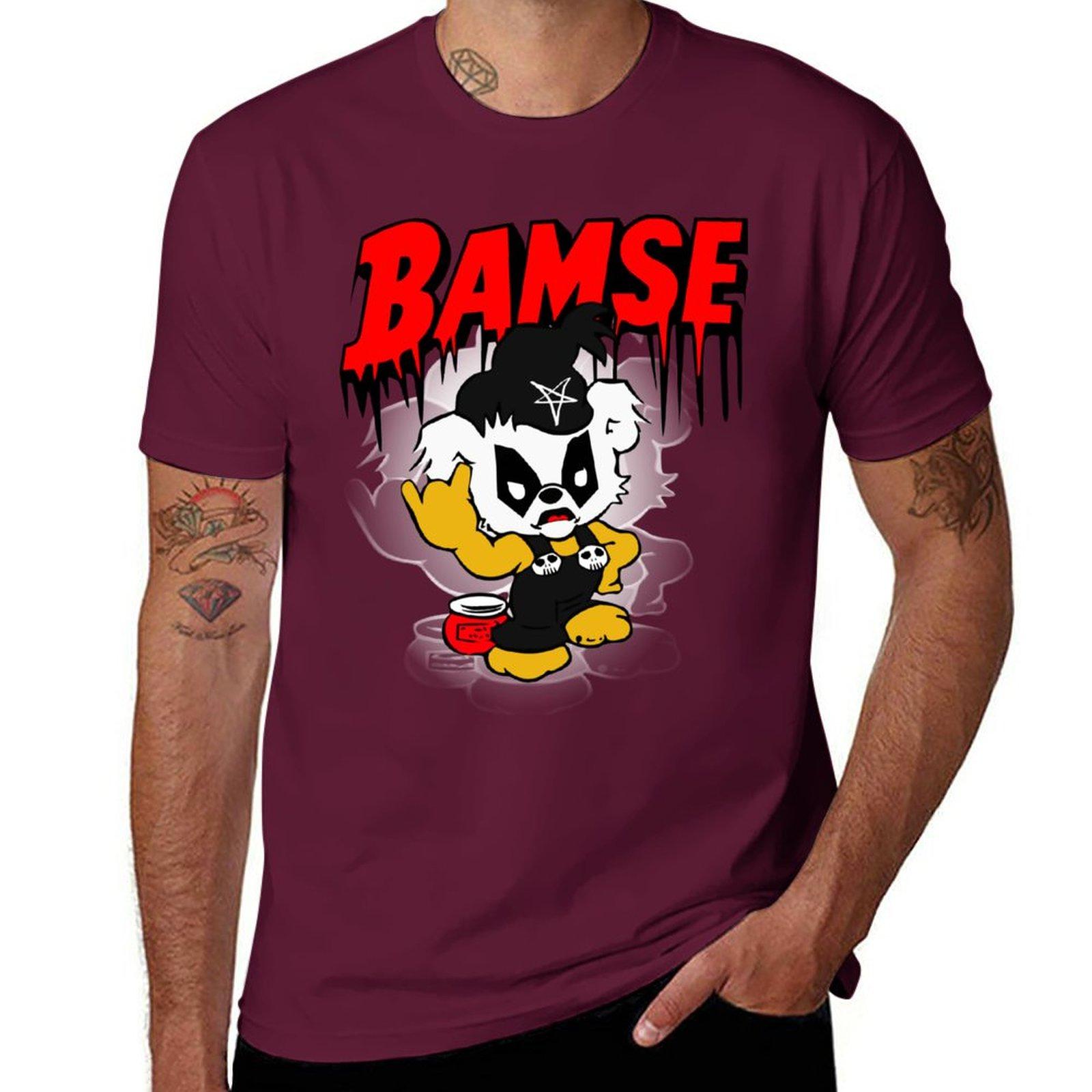 

Новая футболка Bamse из черного металла, толстовка, черная футболка, футболки для тренировок для мужчин S