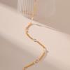 K Gold Plated Beaded Chain Clavicle Necklace Handmade Minimalist Cool Style