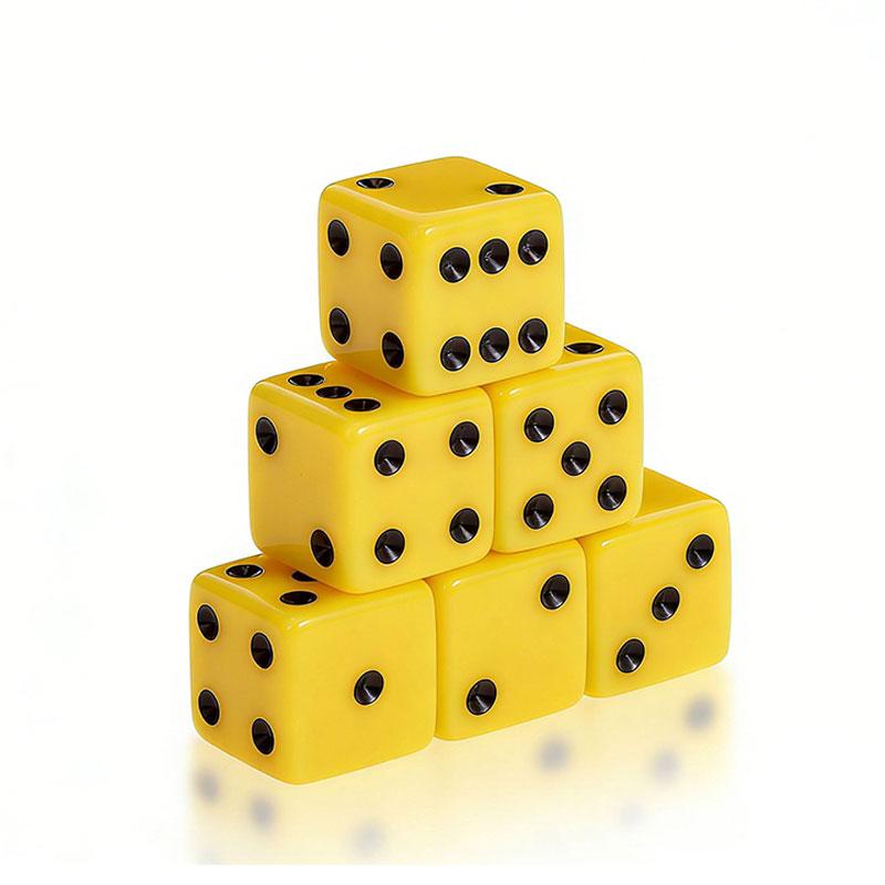 19mm Casino Theme Party Dice Sets Acrylic Large D6 Opaque Dice Bulk for Board Games Birthday Theme Party Supply 6pcs