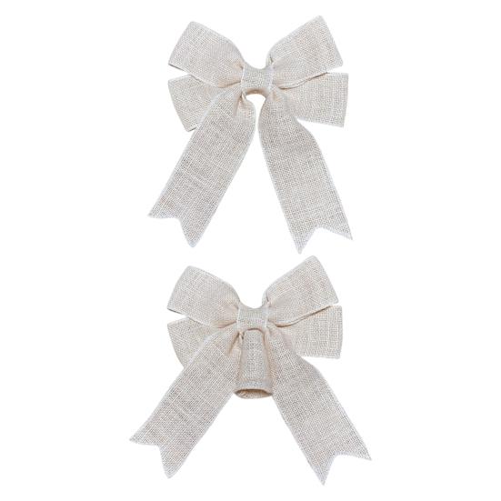 Jutová mašle Rustikální jutové stuhy Mašle Předvázané mašle na věnec Ozdoba na špičku vánočního stromku Ozdoba na narozeninovou svatbu Sváteční párty dekorace