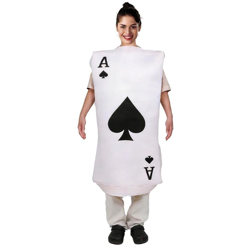 Poker Aces of Spades Costume Black Spades Tunics for Women Men Halloween Cosplay Costume 1