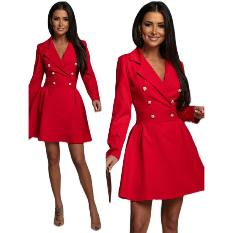 2023 Women's New Style Double-Breasted Suit Dress