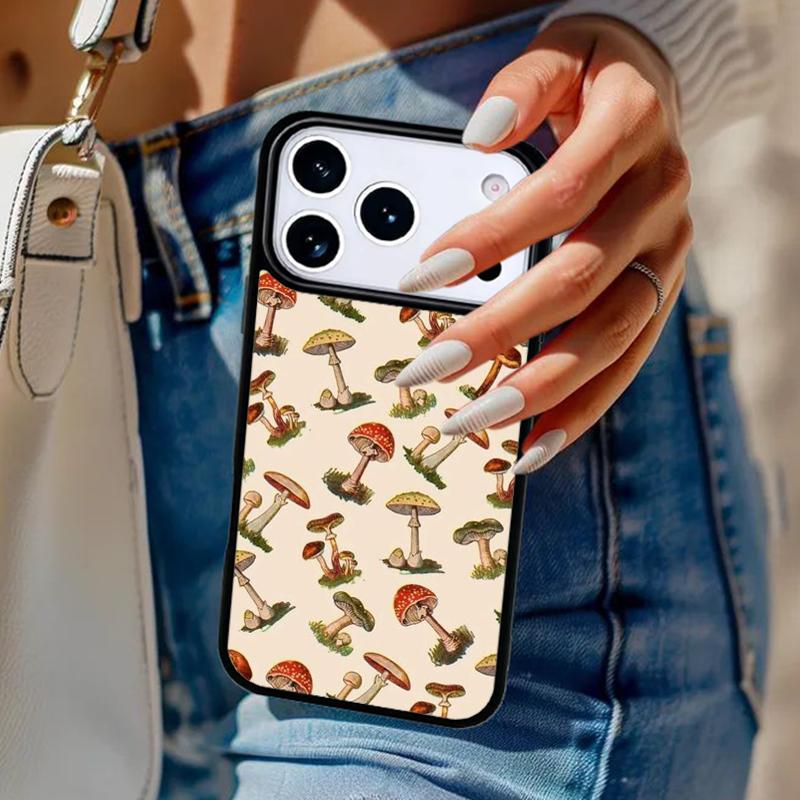 Mushroom Soft Phone Case For iPhone 17 Air 14 15 13 12 Max Cover For Apple 16e 11 Pro Max Plus Coque