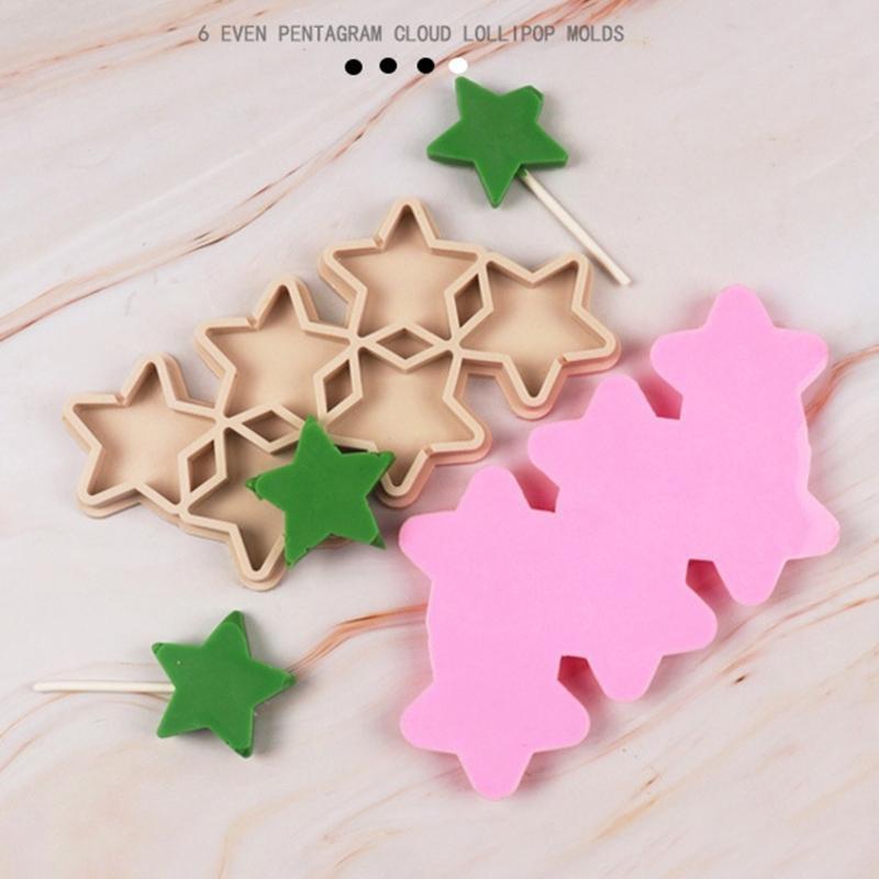 652F DIY Handmade Silicone Fondant Mold Five-Pointed Star Theme Sugar Craft Gum Paste Mold DIY Resin Crafts Durable
