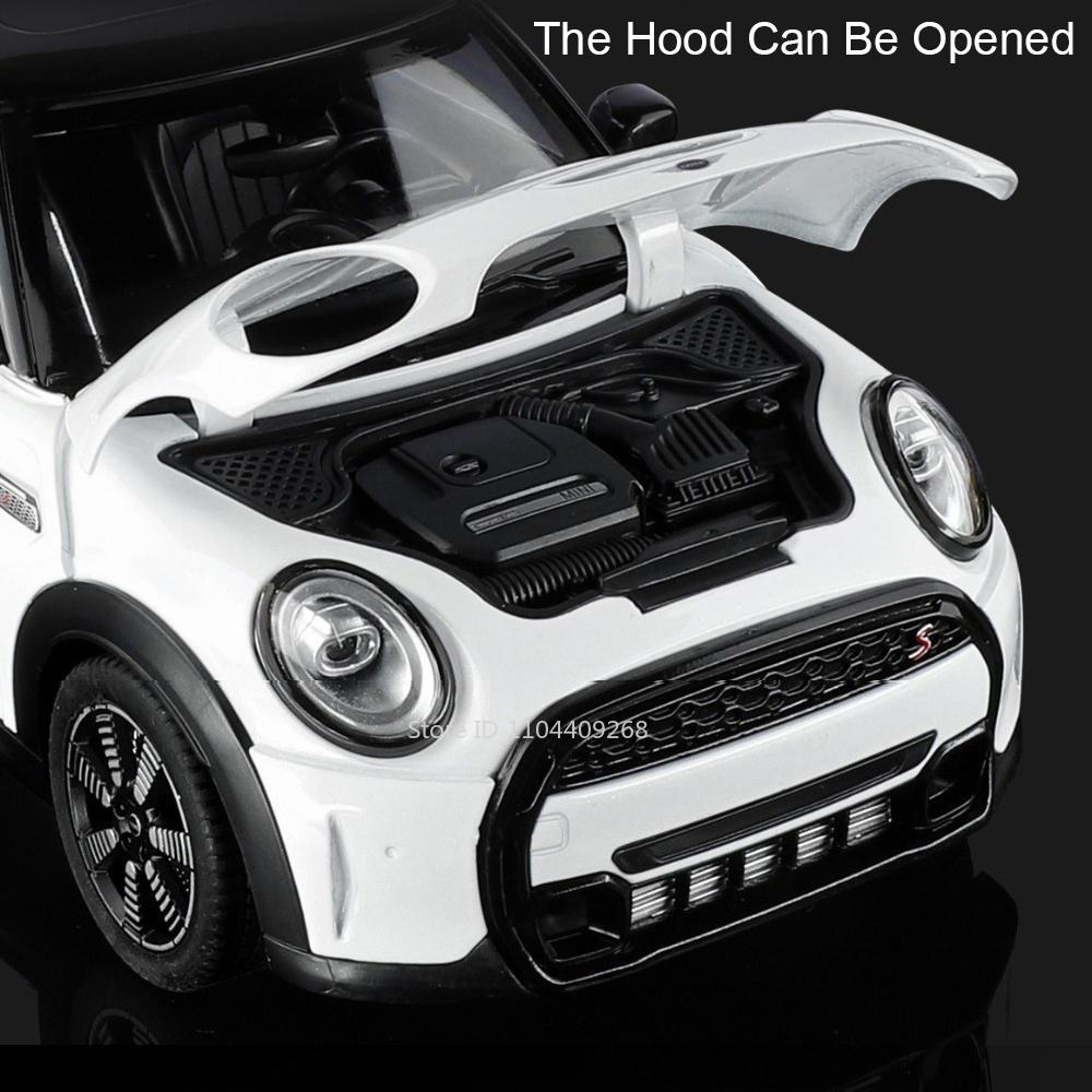 Skala 1:18 Mini Cooper S 530Li Auto Modell Spielzeug Türen Öffnen Sportwagen Metallkarosserie Gummireifen Modelle Heimdeko Dekoration