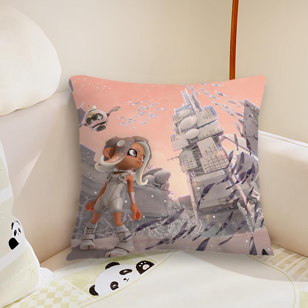 Game S-Splatoon 3 Side Order Pillow Case Living Room Sofa Cushion Cover Suitable For Home Bedroom Room Decoration